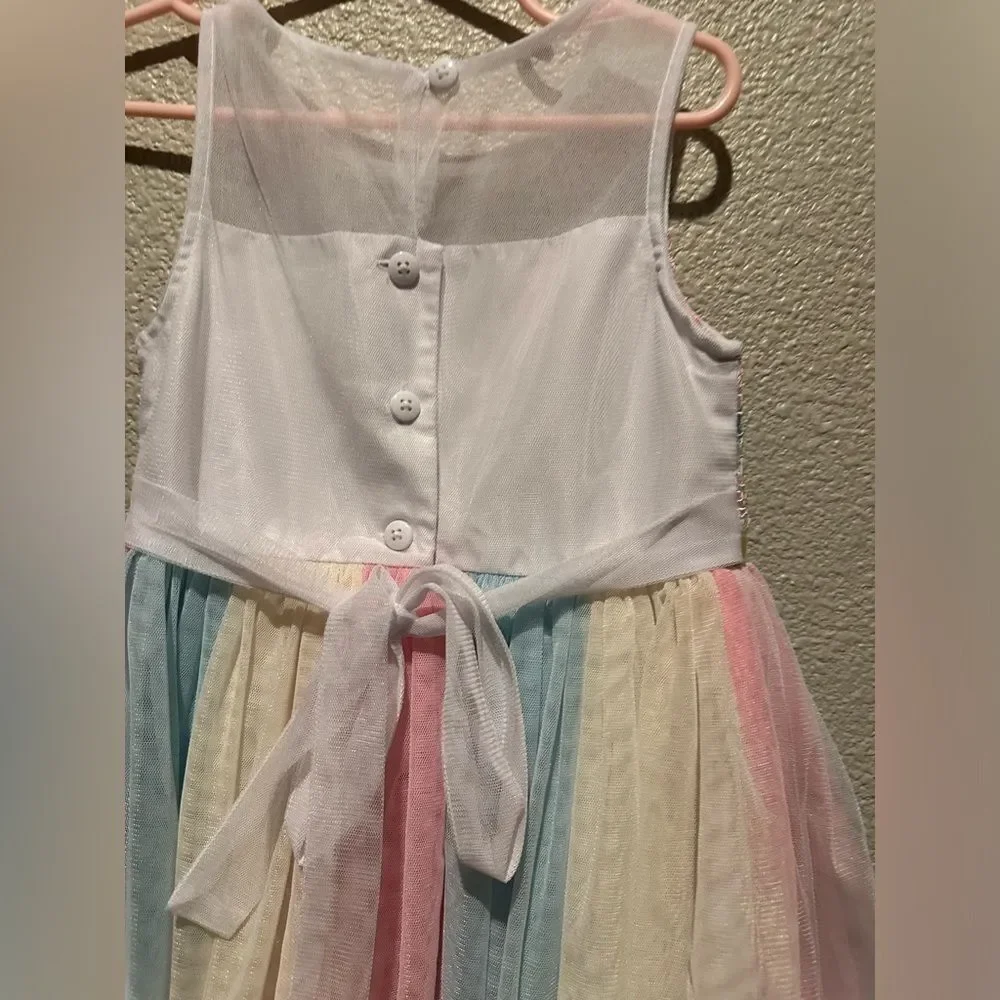 NWOT Jona Michelle Multi Colored Girl Dress Size 4